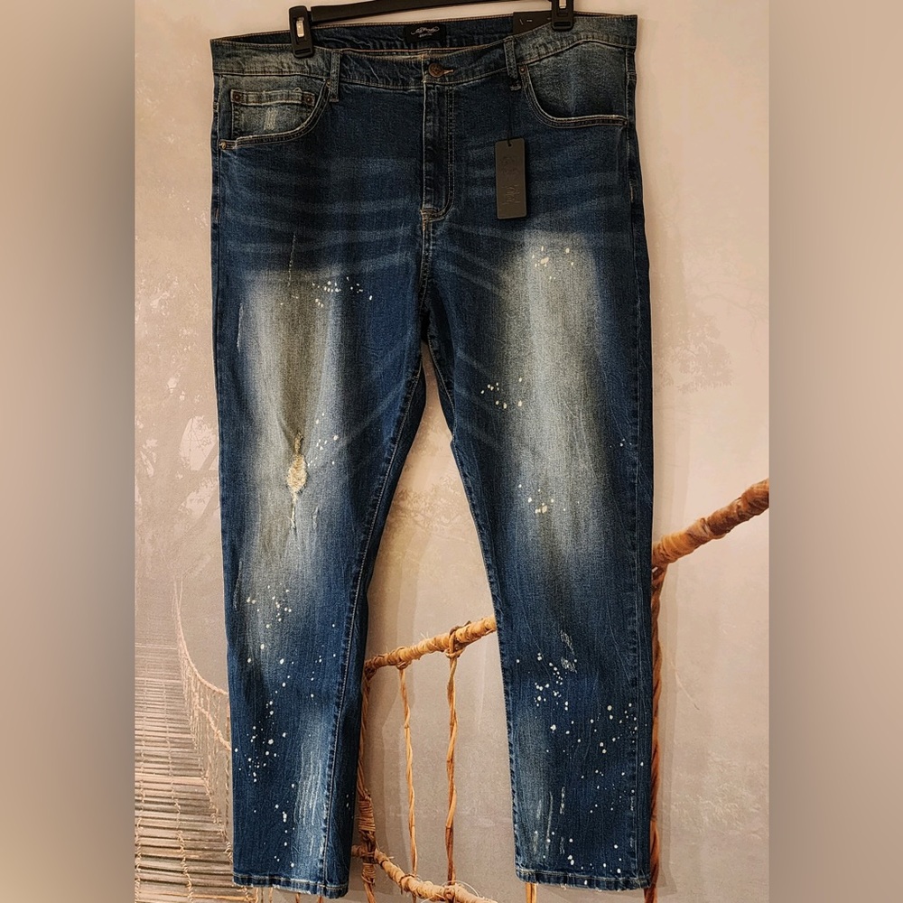 ED HARDY Men's Distressed Embroidered Tiger Head Skinny Jeans sz 40 - Picture 6 of 13